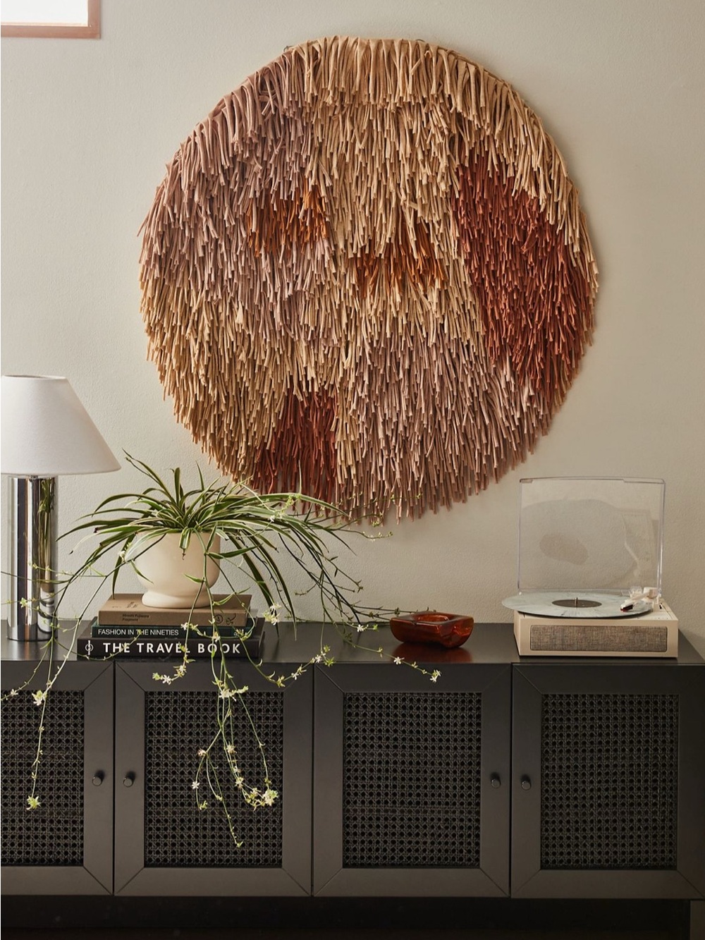 Round Handcrafted Wall Hanging - Terracotta & Beige Tones